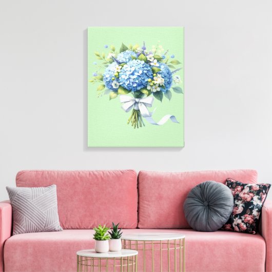 Toile Aquarelle botanique fleur d'hydrangea (Insitu(Salon))
