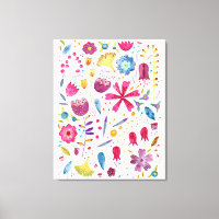 Aquarelle Botanique Fleur sauvage Peinture de haie