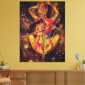 Toile Aquarelle - Cello Space Sonata - Lady avec Cello (Insitu(Salon))