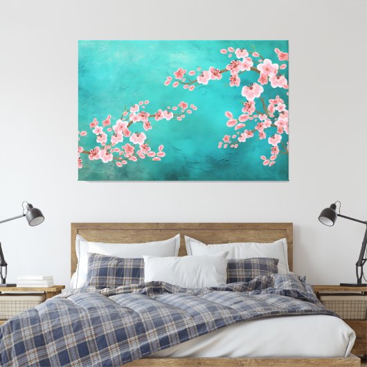 Toile Aquarelle Cerisiers en Fleurs (Insitu(Chambre))