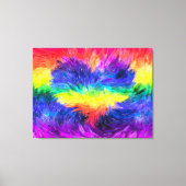 Toile Aquarelle 'Coeur arc-en-ciel' Effet Art Abstrait (Recto)