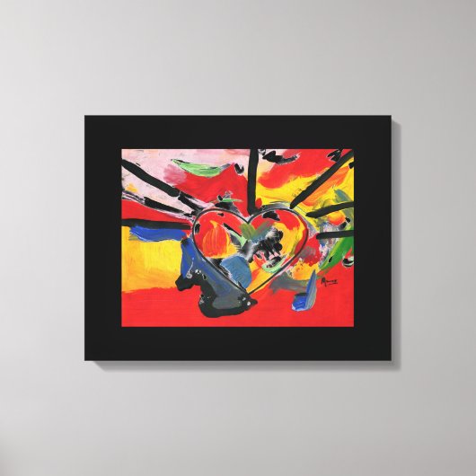 Toile Aquarelle colorée coeur abstrait (Recto)