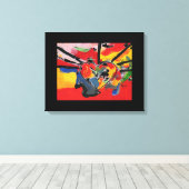 Toile Aquarelle colorée coeur abstrait (Insitu (Plancher de Bois))