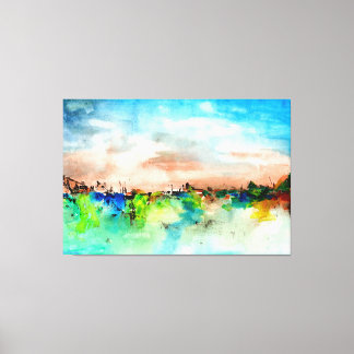 Toile Aquarelle colorée du paysage Abstrait