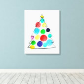 Toile Aquarelle colorée du sapin de Noël (Insitu (Plancher de Bois))
