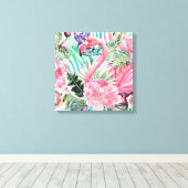 Toile Aquarelle colorée Flamant rose (Insitu (Plancher de Bois))