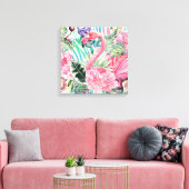 Toile Aquarelle colorée Flamant rose (Insitu(Salon))