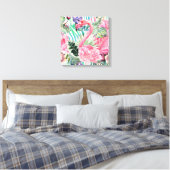 Toile Aquarelle colorée Flamant rose (Insitu(Chambre))