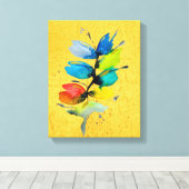 Toile Aquarelle colorée lâche abstraite florale (Insitu (Plancher de Bois))