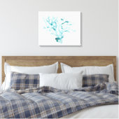 Toile Aquarelle Corail - Bleu (Insitu(Chambre))