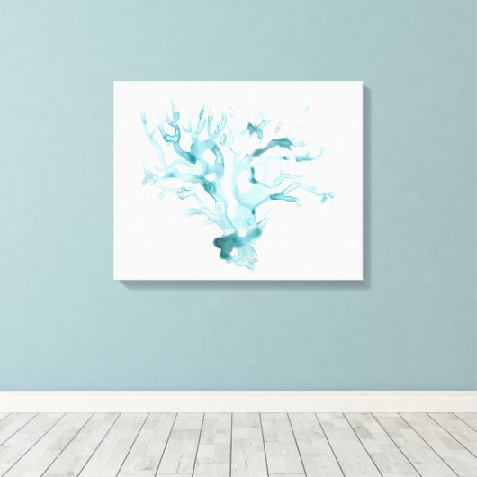 Toile Aquarelle Corail - Bleu (Insitu (Plancher de Bois))