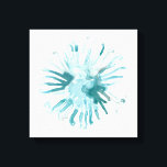 Toile Aquarelle Corail - Bleu 2<br><div class="desc">"Ocean Cameo" par June Erica Vess. Caractéristiques bleu turquoise aquarelle corail sur arrière - plan blanc.</div>