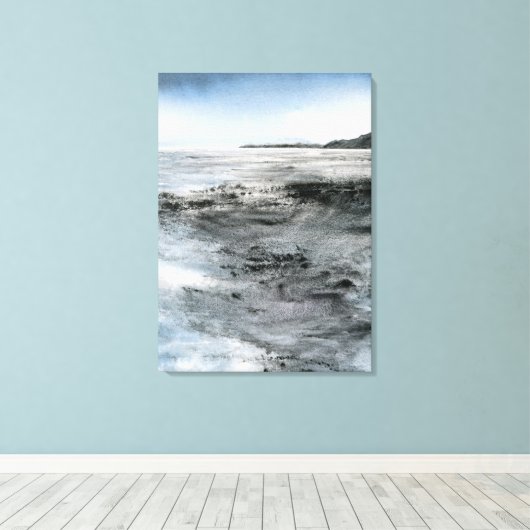 Toile Aquarelle Côte Abstraite Rocky Beach Peinture (Insitu (Plancher de Bois))