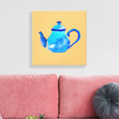 Toile Aquarelle couleur bleu teapot (Insitu(Salon))