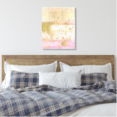 Toile Aquarelle couleur or rose pâle Bonjour Belle (Insitu(Chambre))