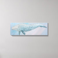 Aquarelle d'animal artistique Baleine bleue