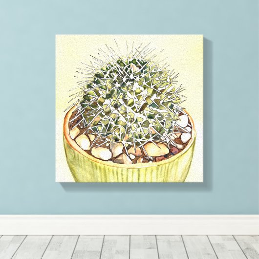 Toile Aquarelle de Cactus par Debra Lee Baldwin (Insitu (Plancher de Bois))