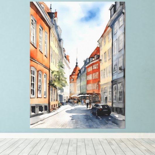 Toile Aquarelle de Copenhague (Insitu (Plancher de Bois))