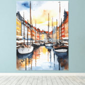 Toile Aquarelle de Copenhague (Insitu (Plancher de Bois))
