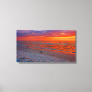Toile Aquarelle de coucher du soleil d'île d'Anna Maria