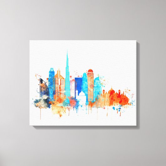 Toile Aquarelle de Dubaï (Recto)