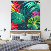 Toile Aquarelle de feuillage tropical Paradis (Insitu(Chambre))