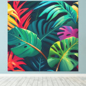 Toile Aquarelle de feuillage tropical Paradis (Insitu (Plancher de Bois))