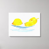 Toile Aquarelle de fruit jaune citron (Recto)