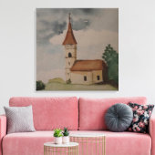 Toile Aquarelle de l'église médiévale (Insitu(Salon))