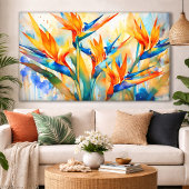 Toile Aquarelle de paradis Art Tropical XL