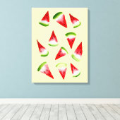 Toile Aquarelle de pastèque fruit mignon (Insitu (Plancher de Bois))