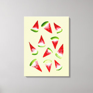Toile Aquarelle de pastèque fruit mignon