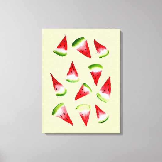 Toile Aquarelle de pastèque fruit mignon (Recto)