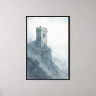 Toile Aquarelle de surveillance de la falaise
