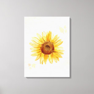Toile Aquarelle de tournesol solaire