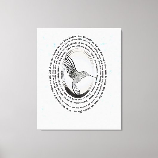 Toile Aquarelle d'encre de colibri (Recto)