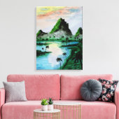 Toile Aquarelle des monts Sumatra (Insitu(Salon))