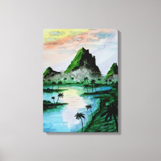 Toile Aquarelle des monts Sumatra (Recto)