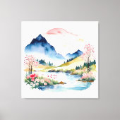 Toile Aquarelle d'été des montagnes (Recto)