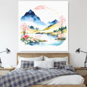 Toile Aquarelle d'été des montagnes (Insitu(Chambre))