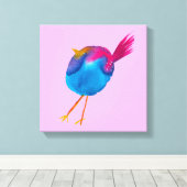 Toile Aquarelle d'oiseau bleu (Insitu (Plancher de Bois))