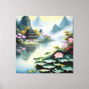 Toile Aquarelle du lac chinois mignonne Imaginaire