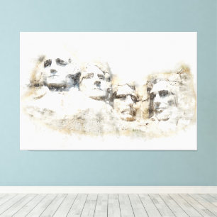 Toile Aquarelle du mont Rushmore