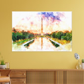 Toile Aquarelle du Washington Monument au coucher du sol (Insitu(Salon))