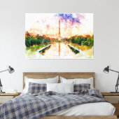 Toile Aquarelle du Washington Monument au coucher du sol (Insitu(Chambre))