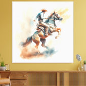 Toile Aquarelle Dusty Western "Bucking Bronco" (Insitu(Salon))