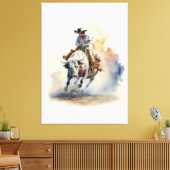 Toile Aquarelle Dusty Western "Rodeo Bull Rider" (Insitu(Salon))