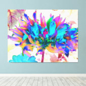 Toile Aquarelle étonnante Rainbow Cactus Dahlia (Insitu (Plancher de Bois))
