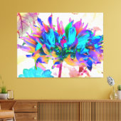 Toile Aquarelle étonnante Rainbow Cactus Dahlia (Insitu(Salon))