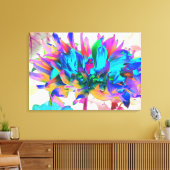Toile Aquarelle étonnante Rainbow Cactus Dahlia (Insitu(Salon))